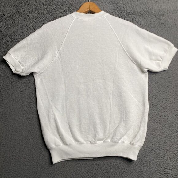 Vintage 80s LEE Raglan Short Sleeve Sweatshirt Womens Medium Embroidered Flowers - Picture 3 of 13